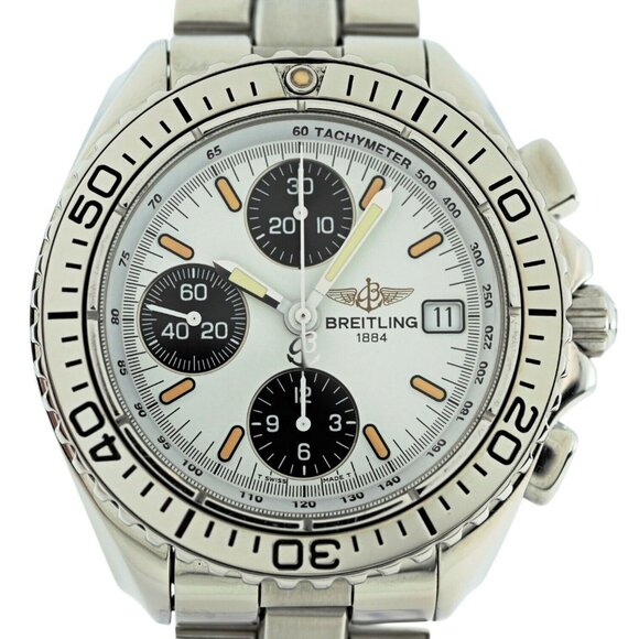 Breitling Men's 41mm Shark 100M White Dial Swiss Automatic SS Watch Ref: A13051! - Picture 3 of 9